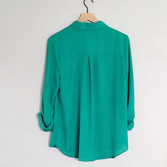 My Michelle | Emerald Green Hi-Low Blouse - Picture 2 of 5